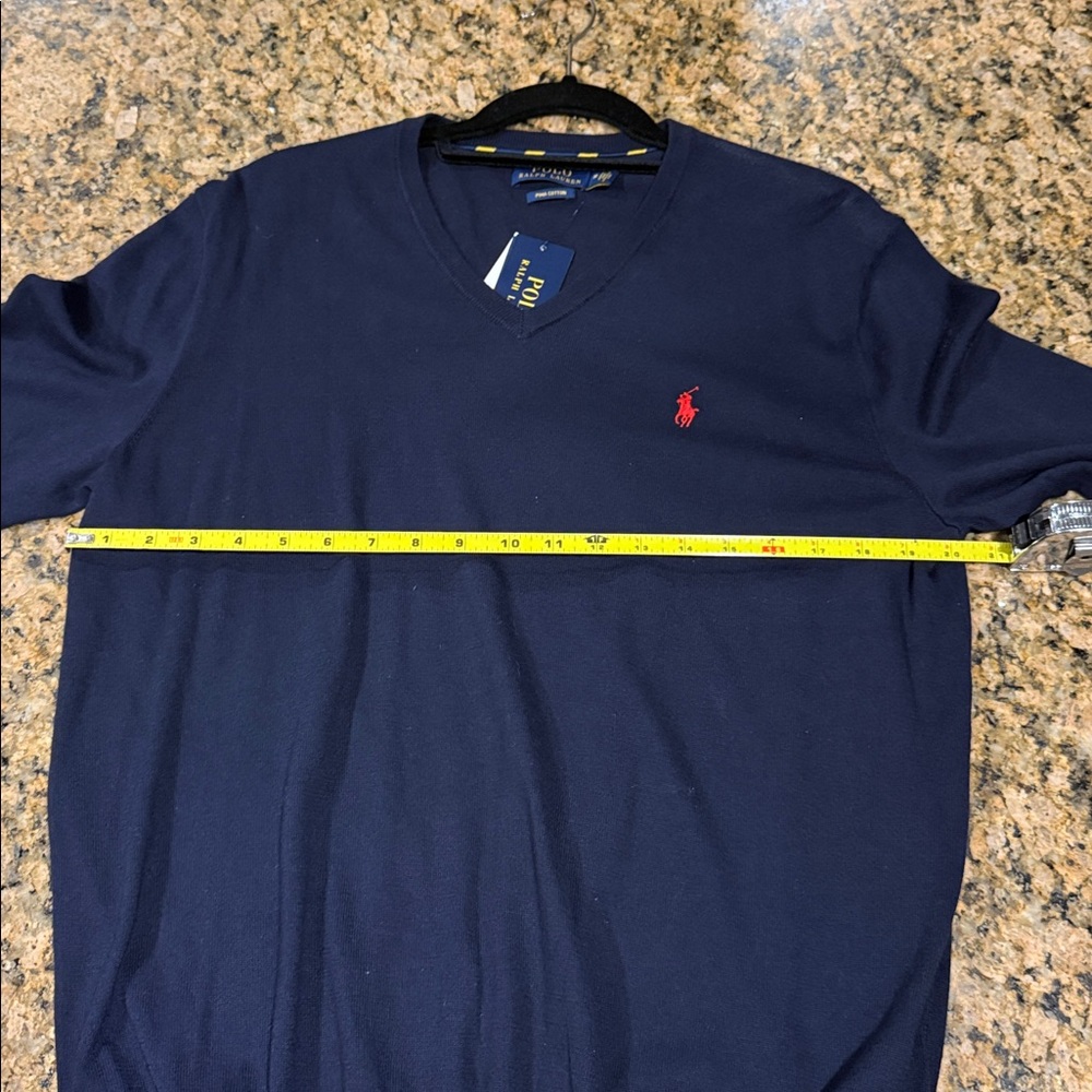 Polo by Ralph Lauren Men's Dark Blue V Neck Sweater - Picture 6 of 6